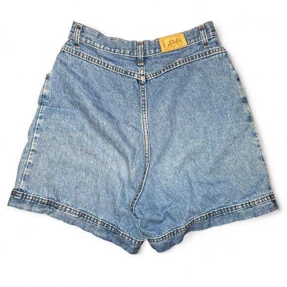 VTG Lee High Waisted Denim Shorts Women’s Size 12 USA Made Mom Jean Style 100% C - Picture 2 of 6